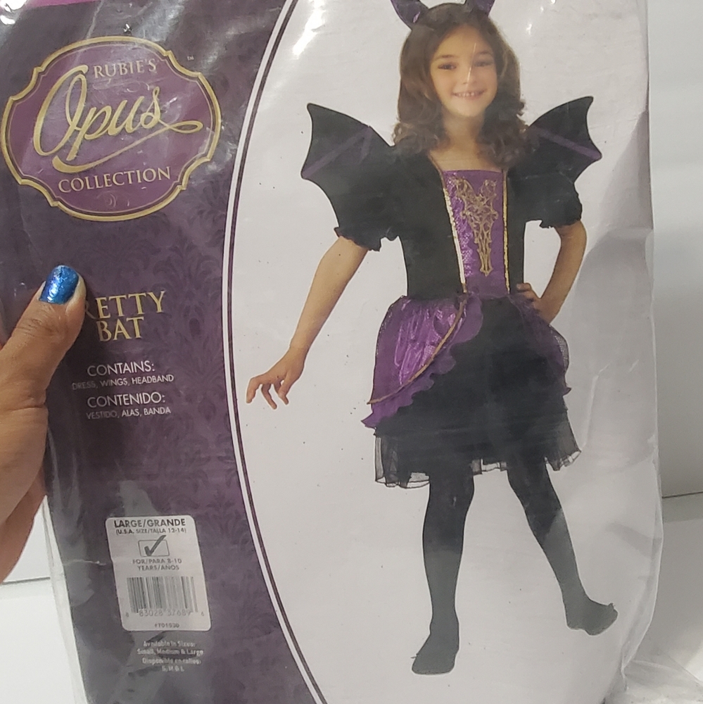 Pretty Bat Girls Halloween Costume Sz 8-10 - Picture 3 of 9